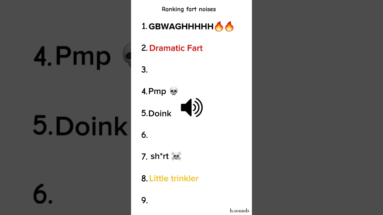 Ranking Fart Sounds