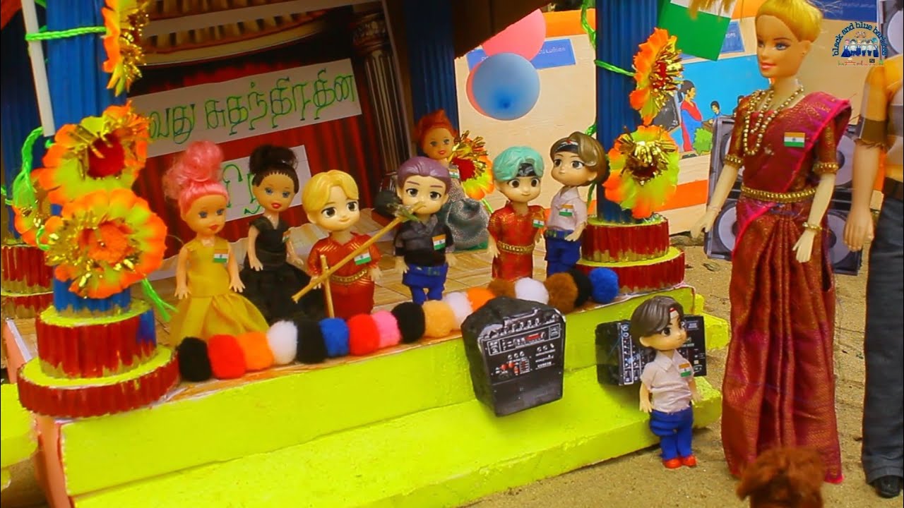 Independence day celebration doll video | School doll life | barbie doll tamil