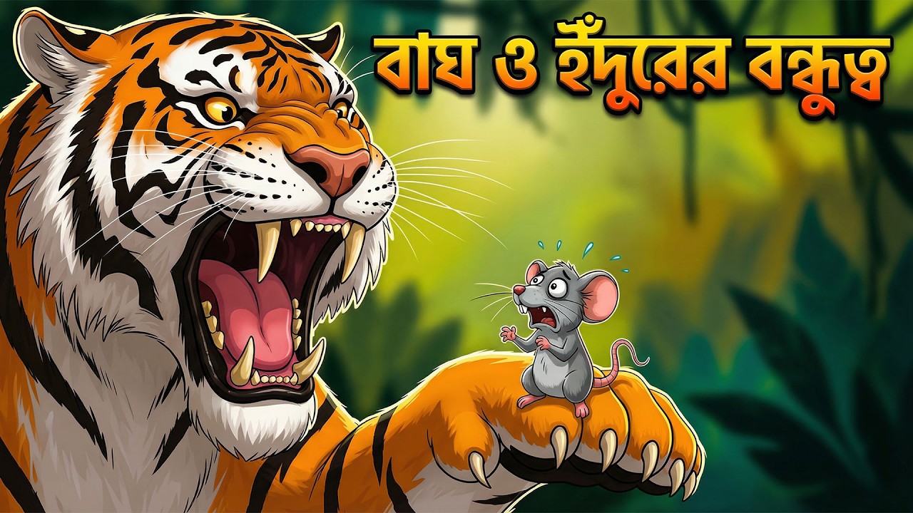 ছোট্ট ইঁদুর কিভাবে বাঘের প্রাণ বাঁচালো? | বনের রাজা ও ইঁদুর | Bangla Cartoon