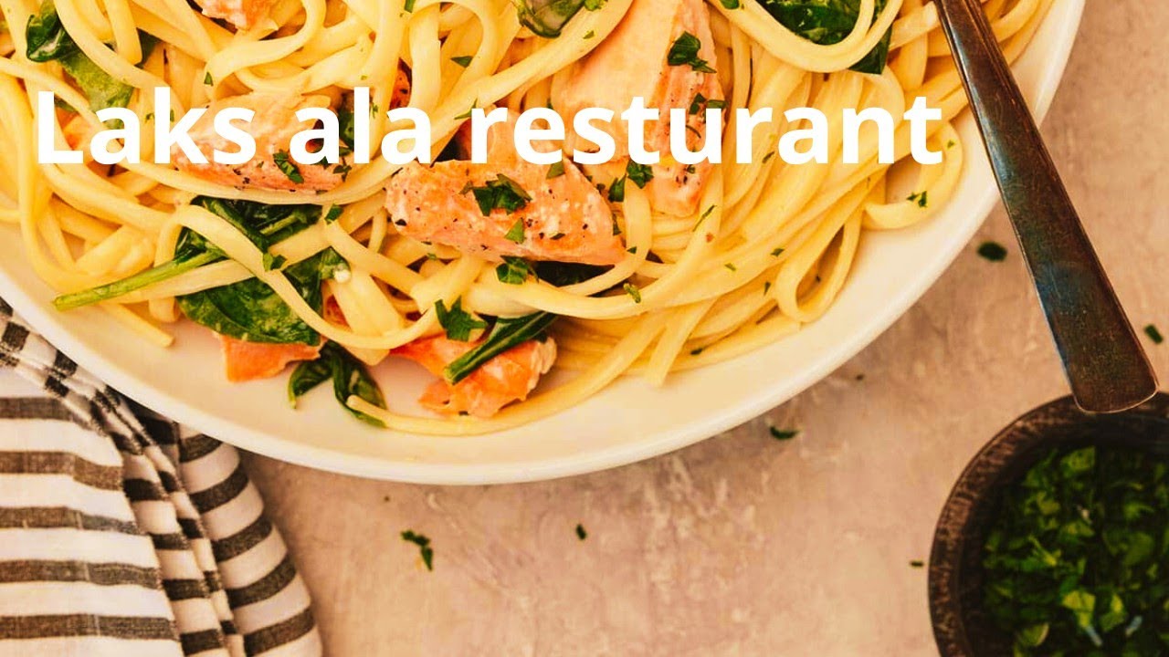 Laks i spinat fl&oslash;desovs med pasta #food