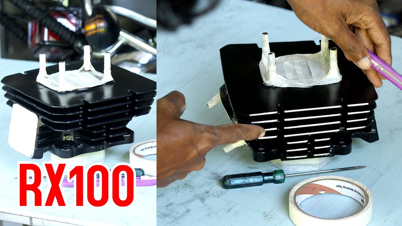 Yamaha RX100 Cylinder Paint Design |Prasanth violet