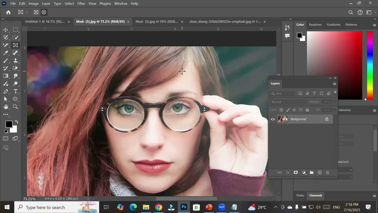 Photoshop 2025 | Lesson-22 |  Retouching tools | Clone Stamp Tool | Frame Tool | Masking Techniques