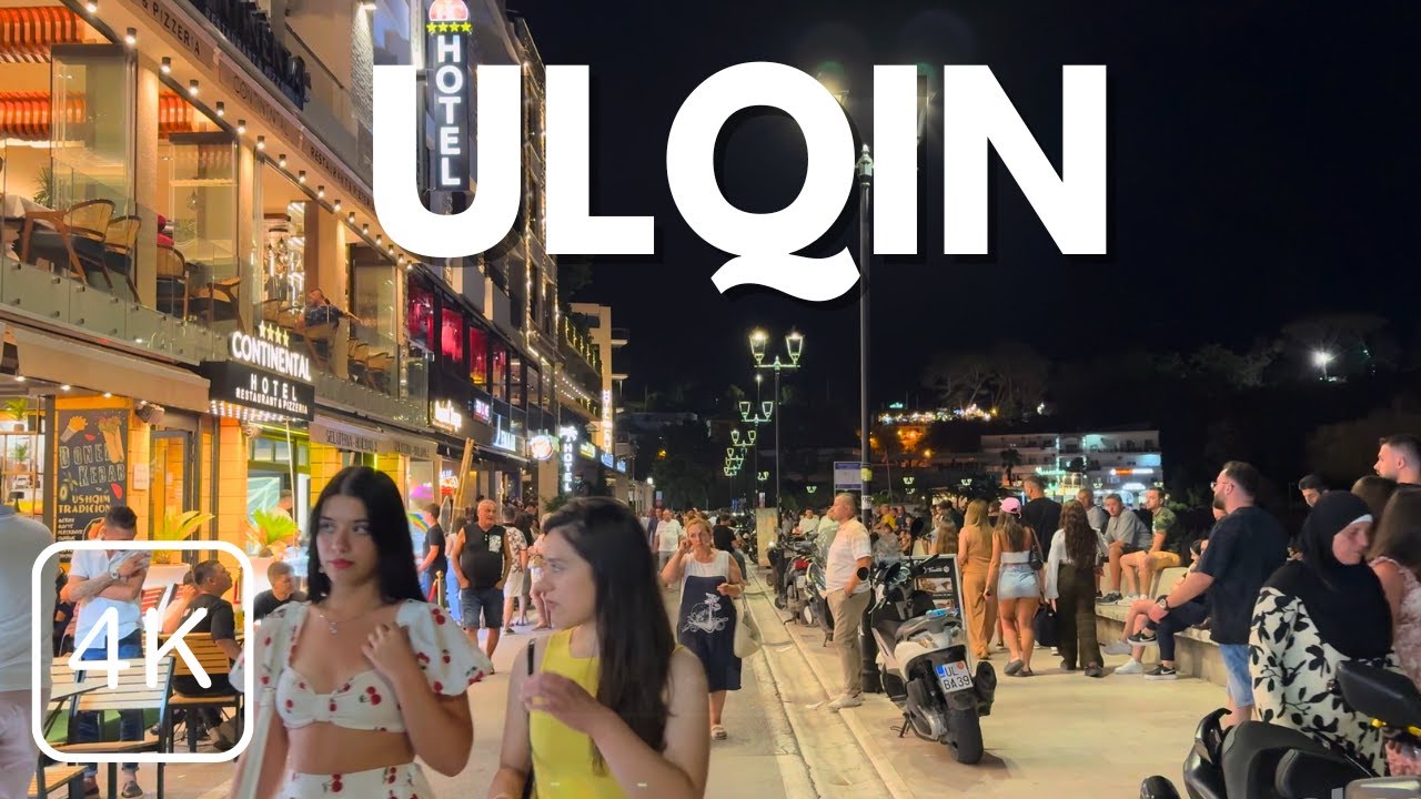 ULQIN, Plazha e Vogel | Night Walking Tour 4k