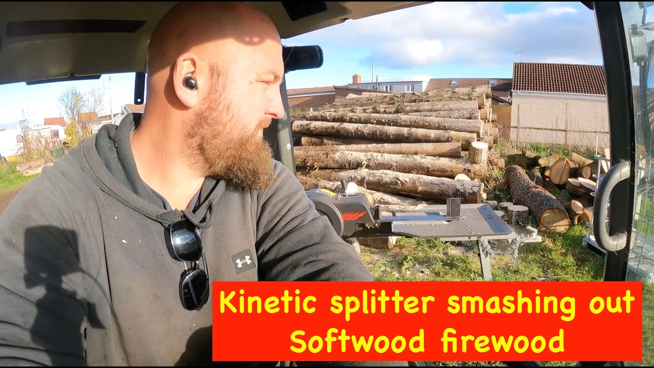 Splitting Softwood Firewood for customers