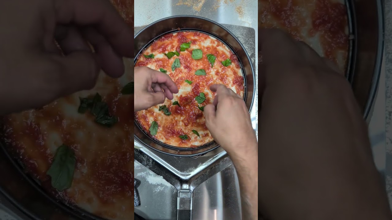 How to make the best basil pizza at home without a pizza oven.  Where to place basil?