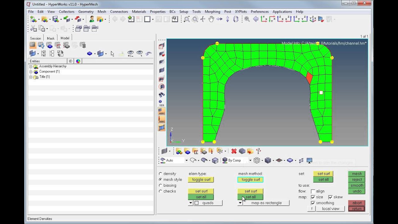 Shell meshing with HyperMesh - automeshing