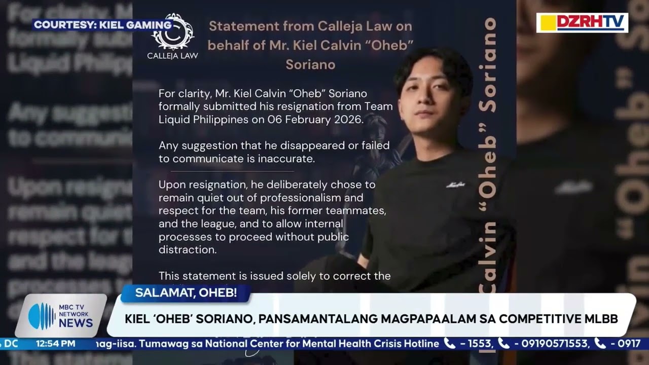 Kiel “Oheb” Soriano, pansamantalang magpapaalam sa competitive MLBB