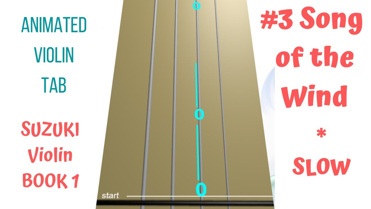 SONG OF THE WIND 💨🍃 | Suzuki Violin Book 1-3 🎻 SLOW Tempo Animated Violin TAB to Play-Along