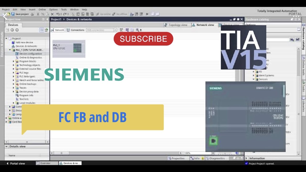 Tia Portal : Creating FC FB and DB