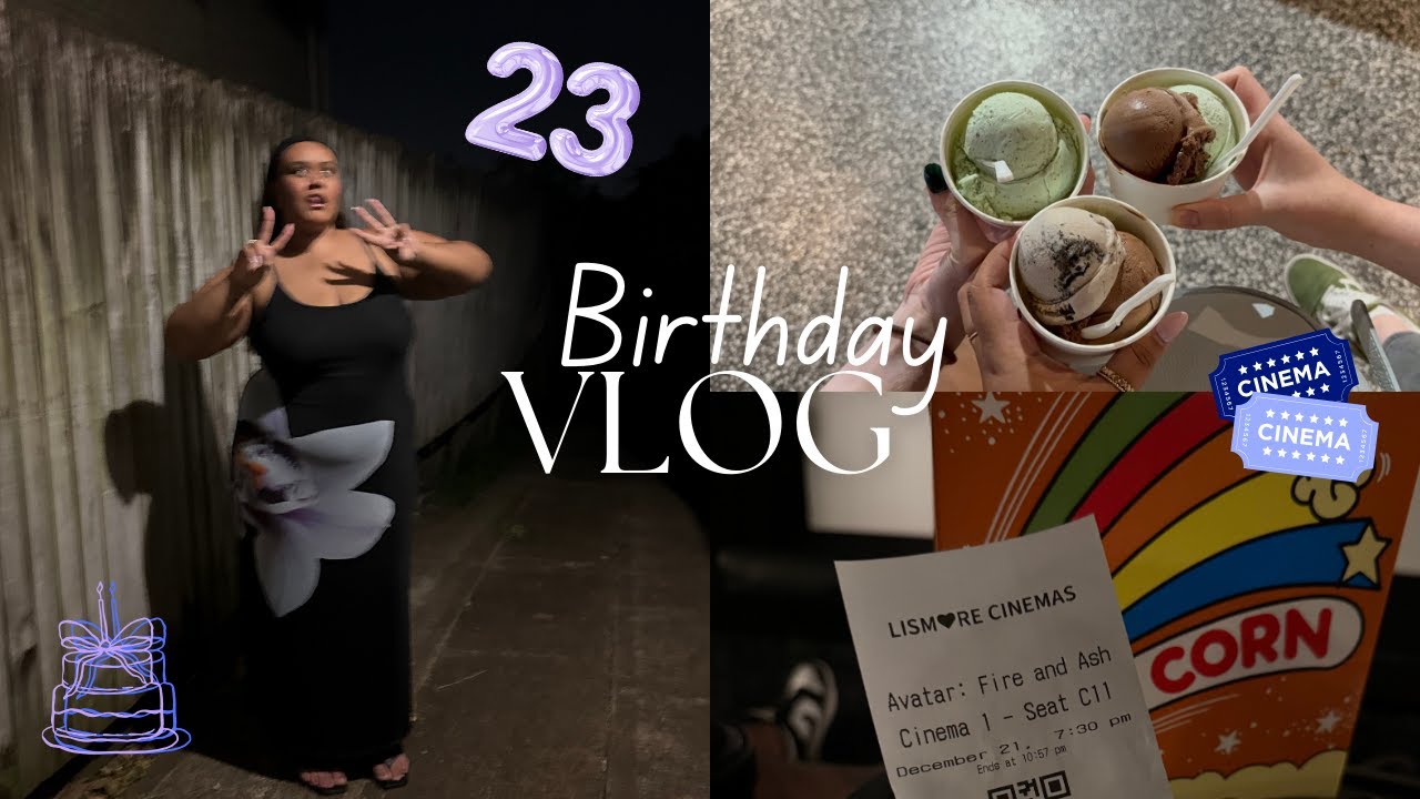 birthday vlog | turning 23, christmas shopping & seeing avatar fire and ash