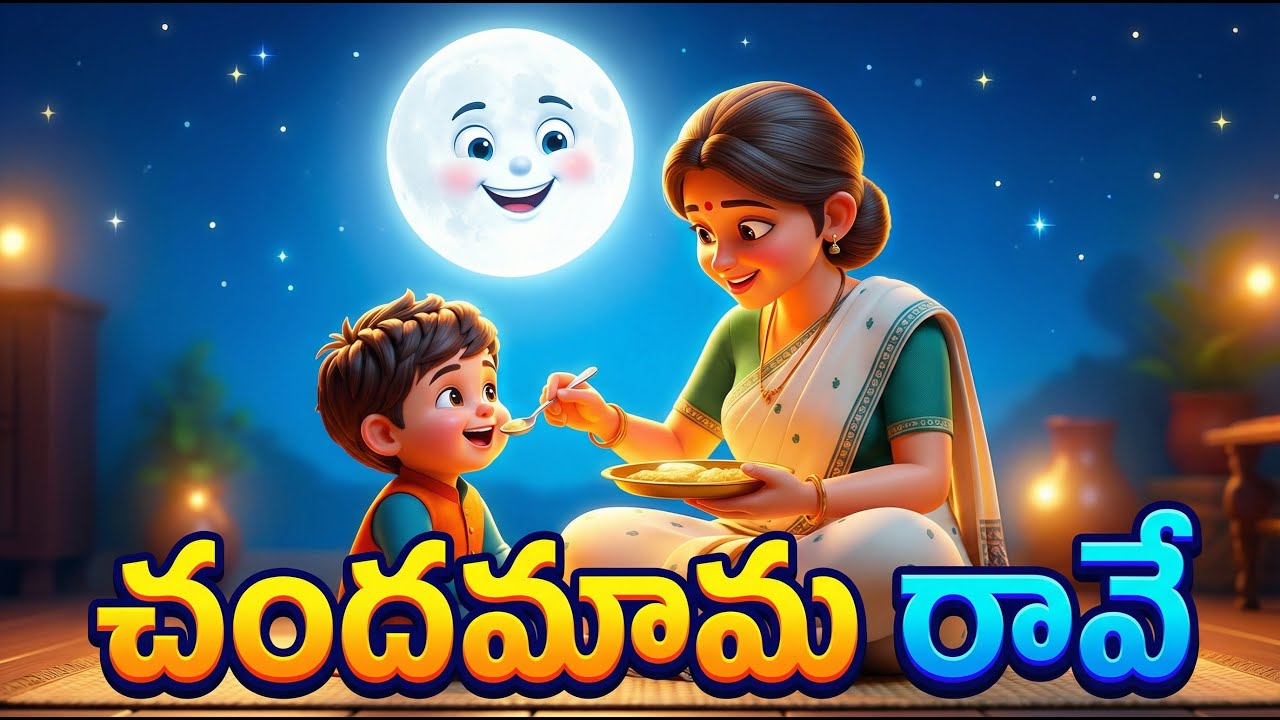 చందమామ రావే | తల్లి పిల్లల పద్యం | Telugu Kids Feeding Rhyme