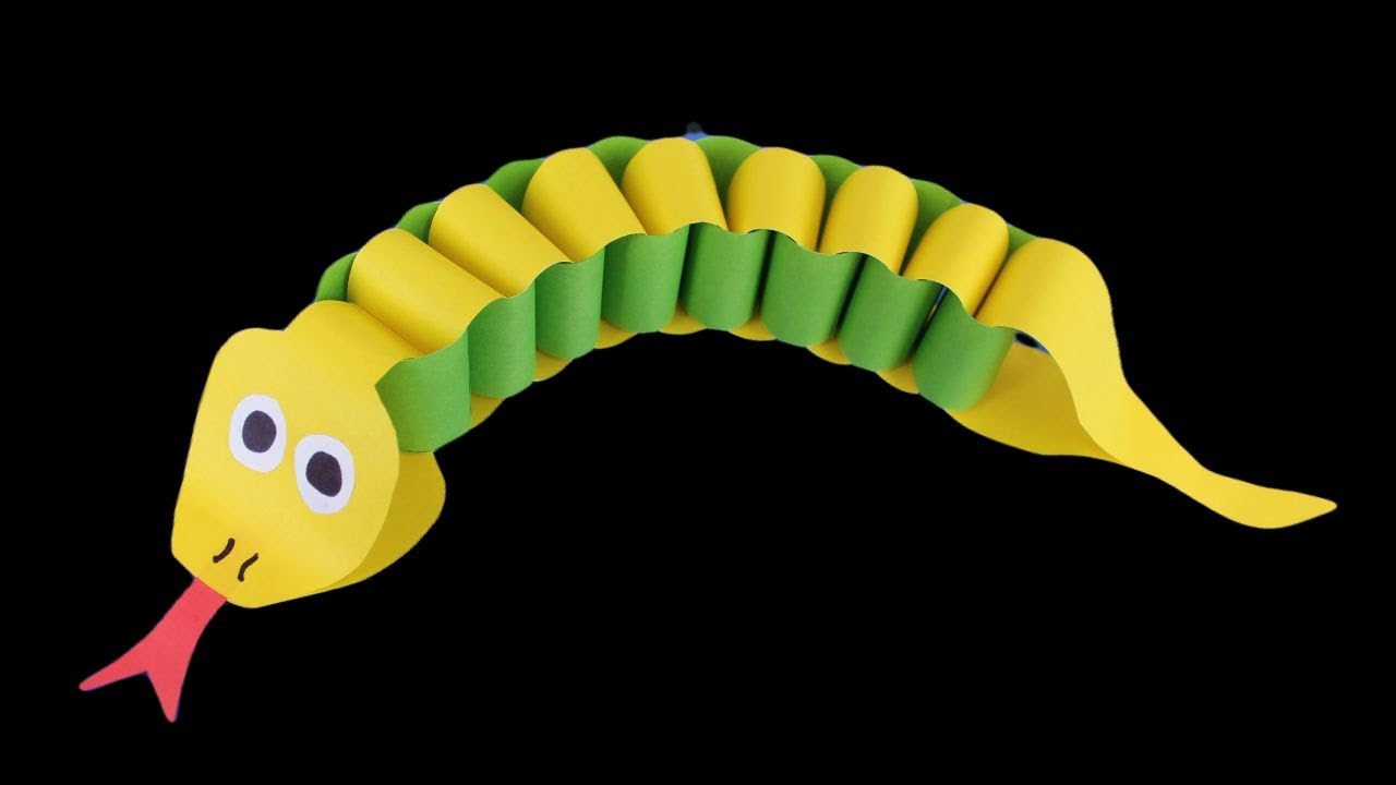 La mejor serpiente de papel fácil 🐍 manualidad de serpiente