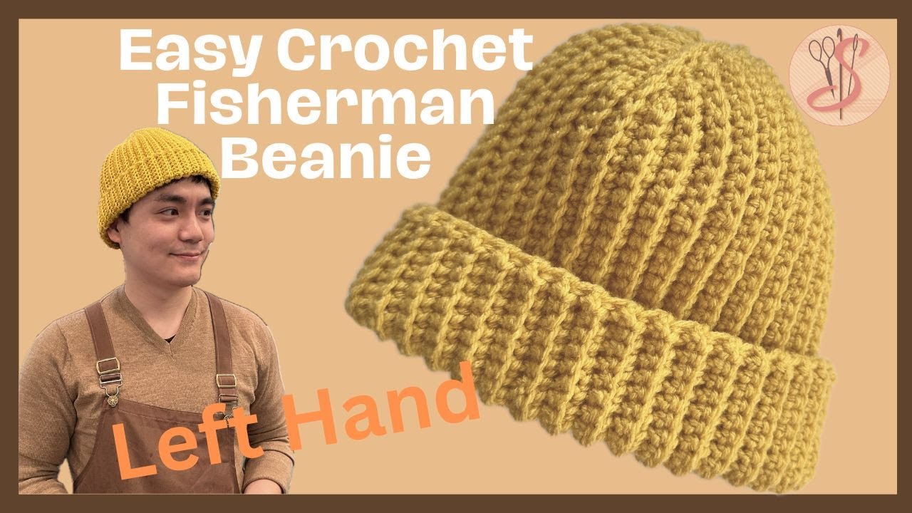 Left Hand🧶 Easy to Make 🧶Crochet Beanie Fisherman Hat