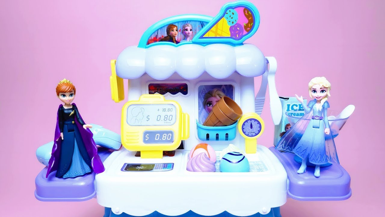 Disney FROZEN Ice Cream Store Cash Register Set Satisfying with Unboxing Compilation Toys ASMR