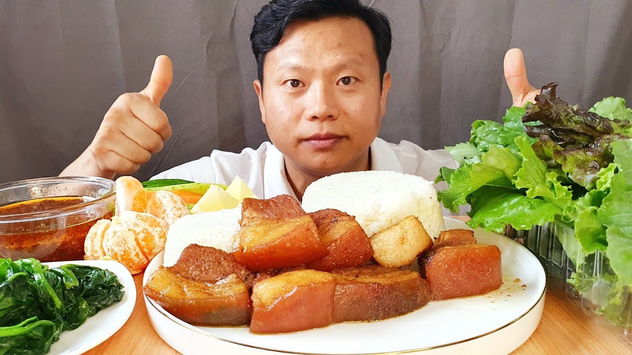 Pork belly fat with white rice mukbang #Pawanraimukbang
