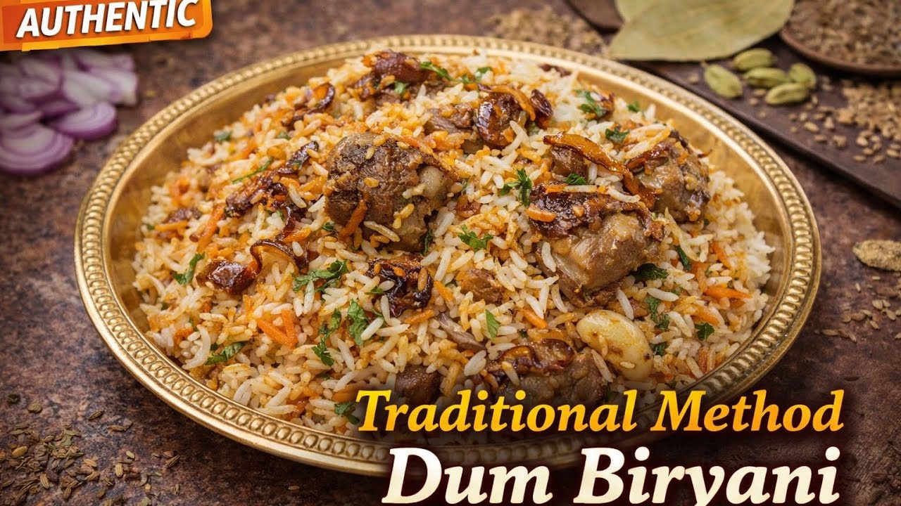Authentic Hyderabadi Dum Biryani Recipe | Restaurant Style Chicken/Mutton Biryani