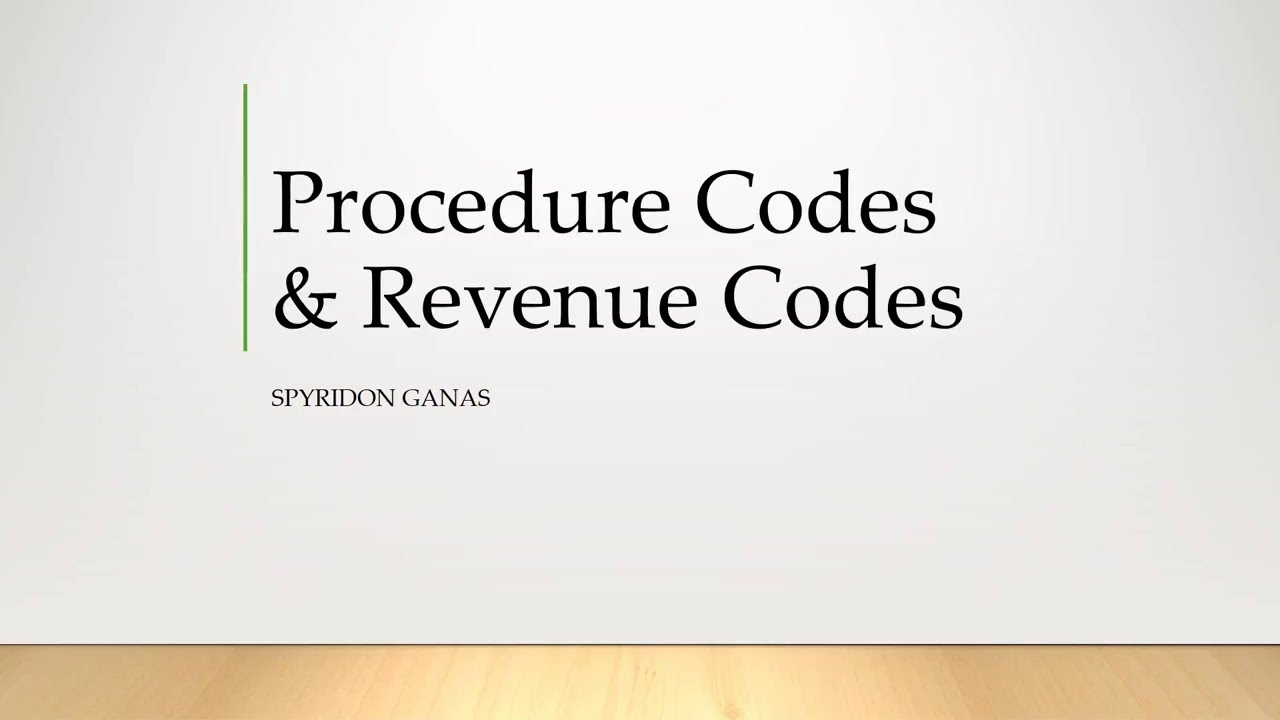 014 Procedure Codes and Revenue Codes