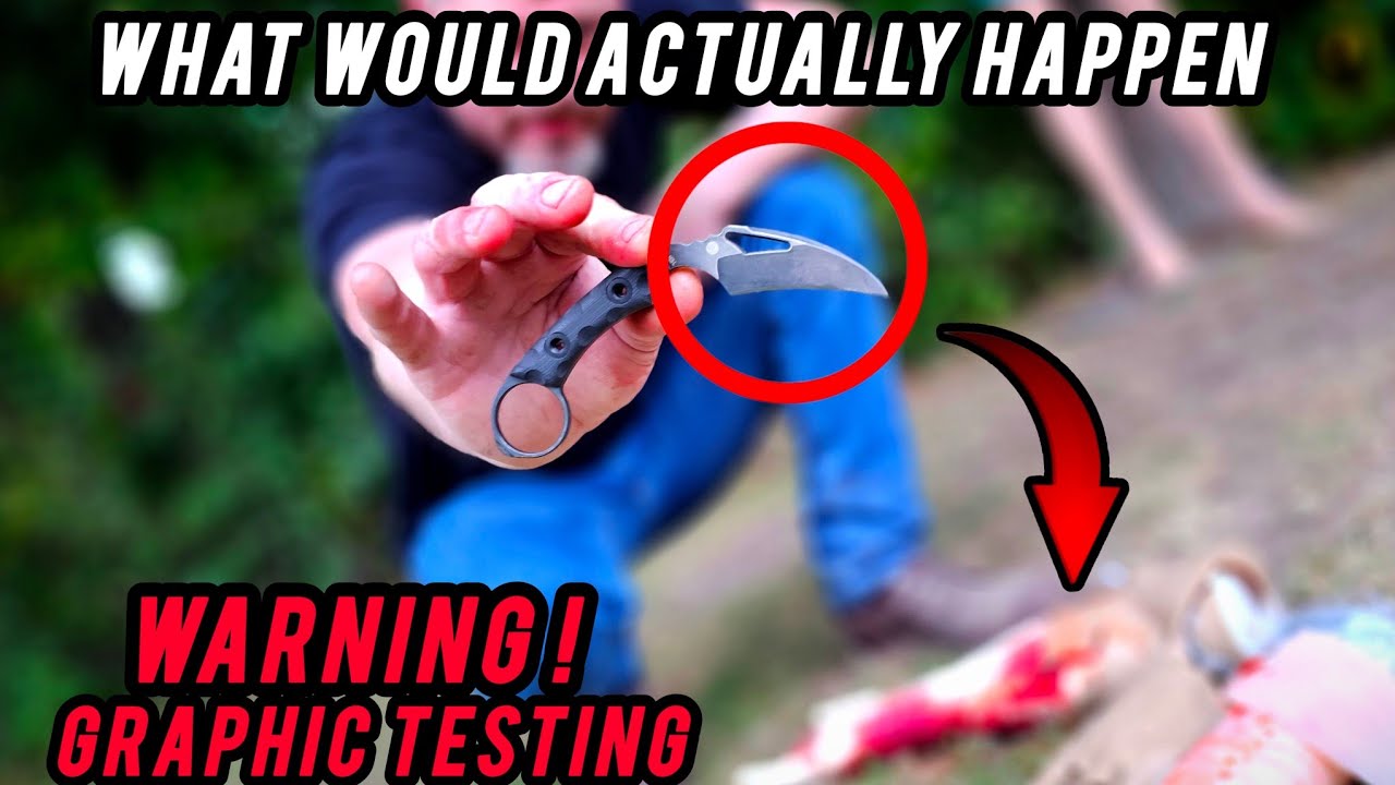 Testowanie noży do samoobrony na symulowanych ramionach medycznych Tkell/Neeveknives FLN V2