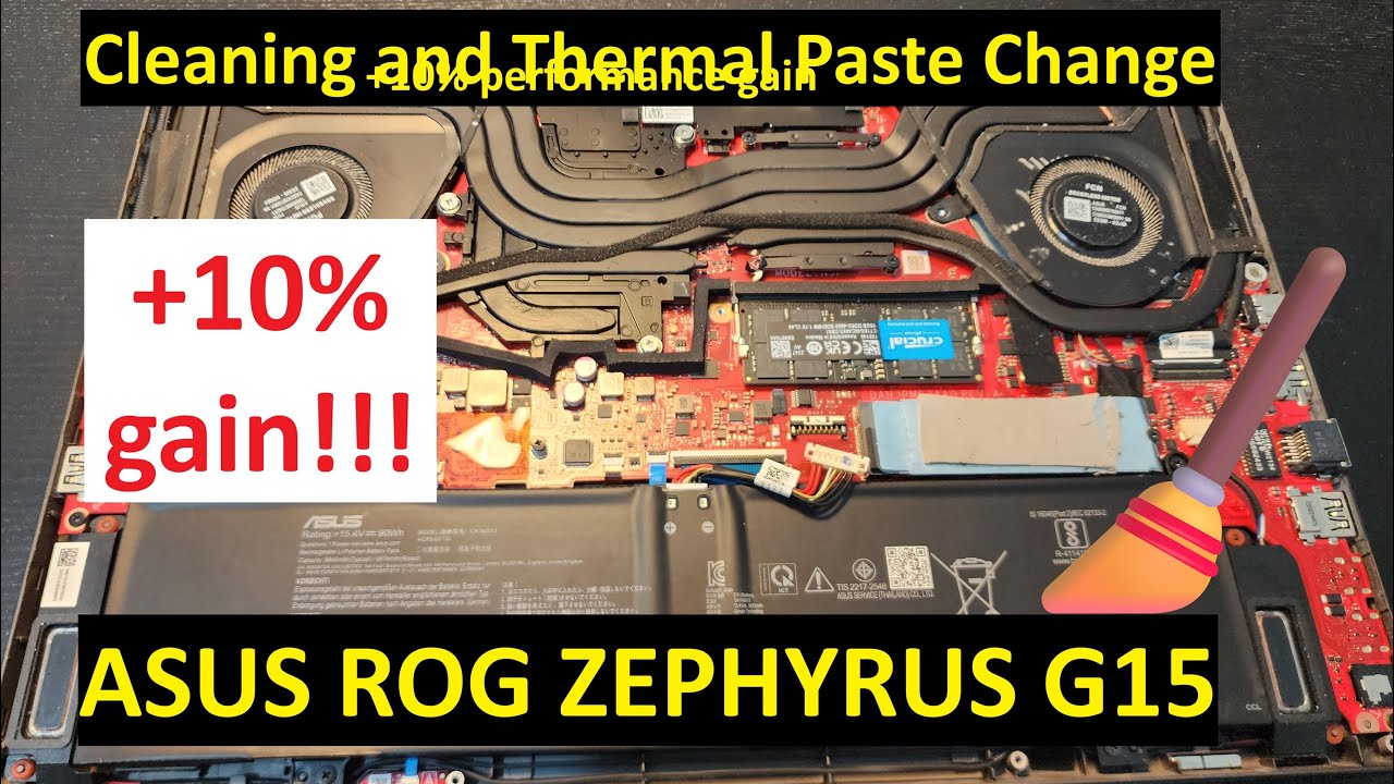 Temperatures down, FPS up! dust cleaning and thermal paste change - ASUS ROG Zephyrus G15