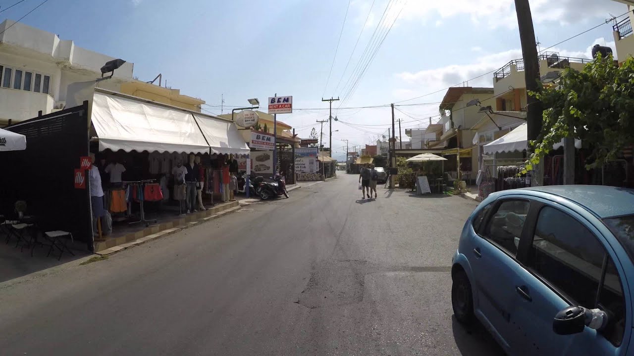 Entlang der Hauptstrasse von Stalis Richtung Malia auf Kreta Teil 1/2 4K