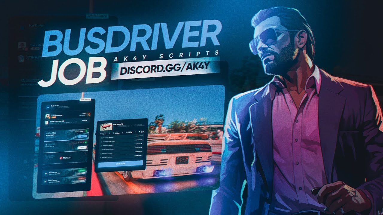 FiveM | Bus Driver JOB & 4 Different Bus Type (Level System)