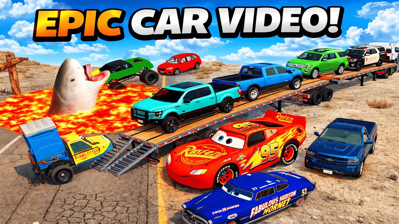 Flatbed Truck vs McQueen?! 😱 Extreme Transport Test #8 | BeamNG.drive