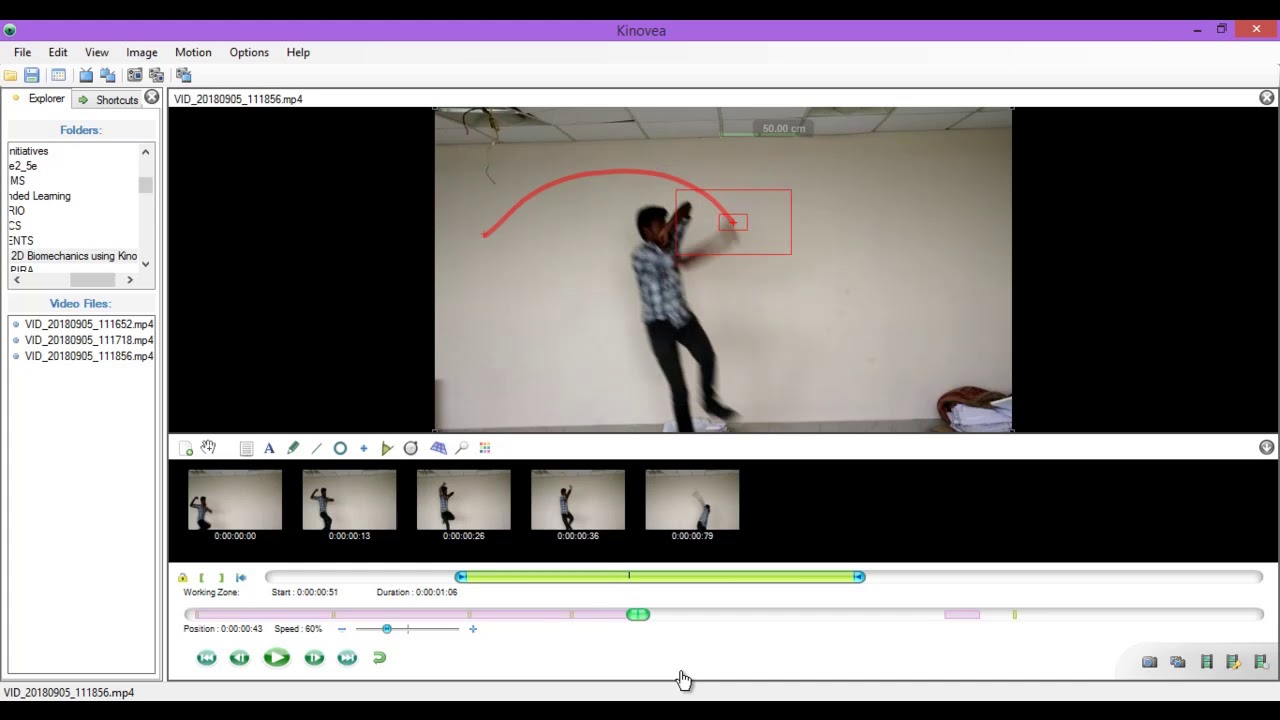 Sports Motion Analysis using Kinovea