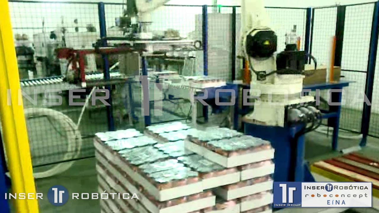 Solución robotizada para el paletizado de bandejas retractiladas con garra de peine