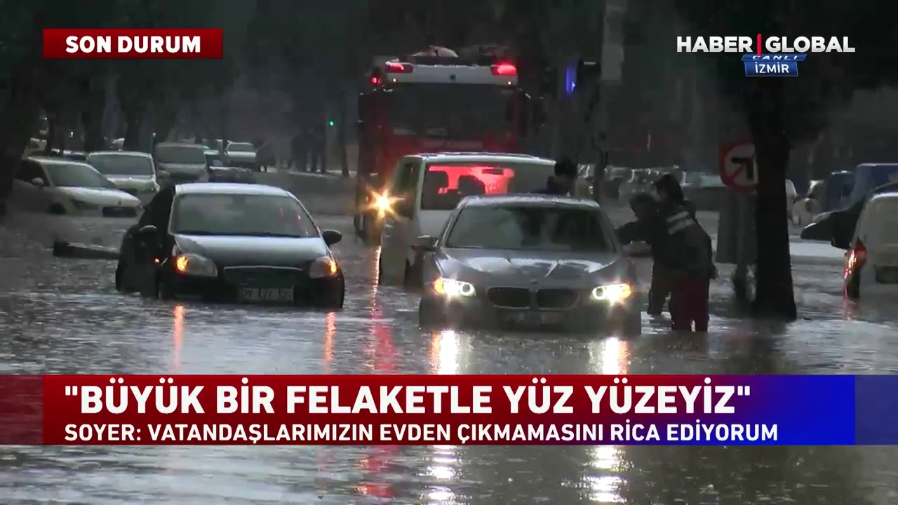 İzmir'de Yağmur, Sel, Fırtına...  İşte Son durum