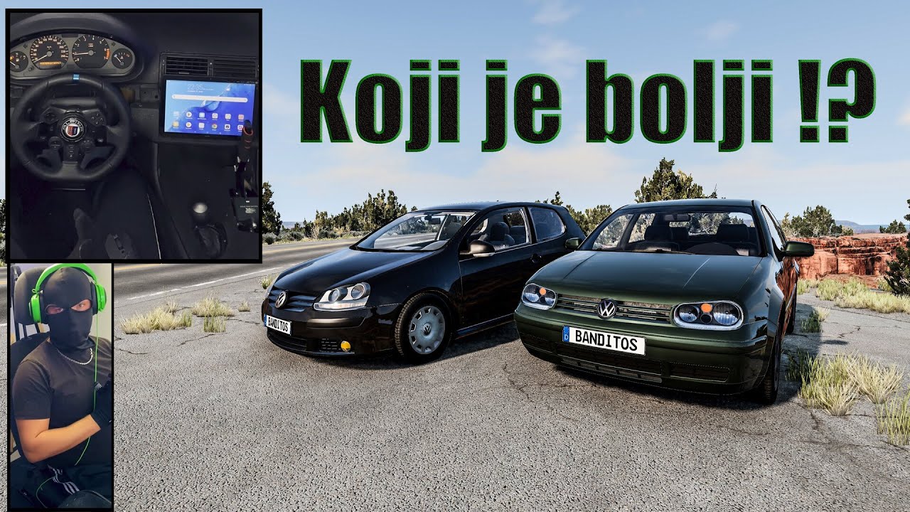 Testiram Volkswagen Golf 4 i Golf 5 1.9TDI, R32 - Koji je Bolji? Beamng.Drive