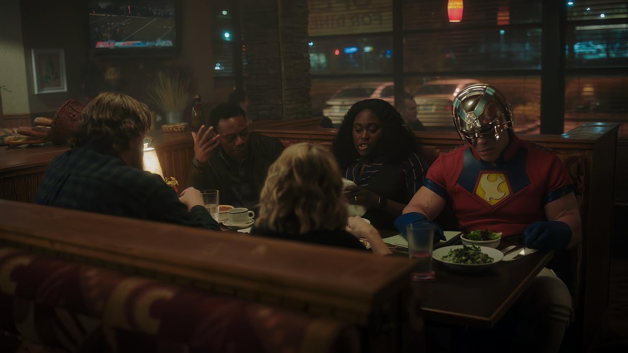 Peacemaker S01E01 2160p They Meet At Resteraunt & Tease Each Other Part 1 of 2