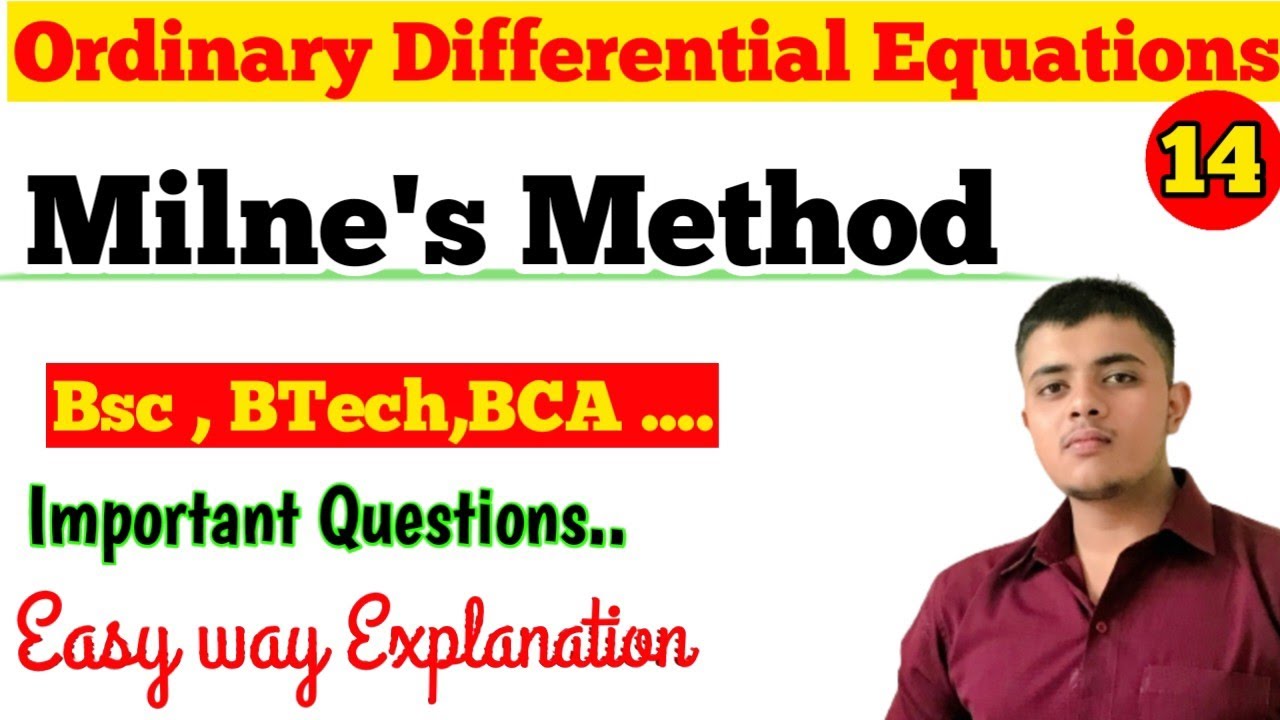 Milne's Method|| milnes method important questions ordinary differential equations lec 14