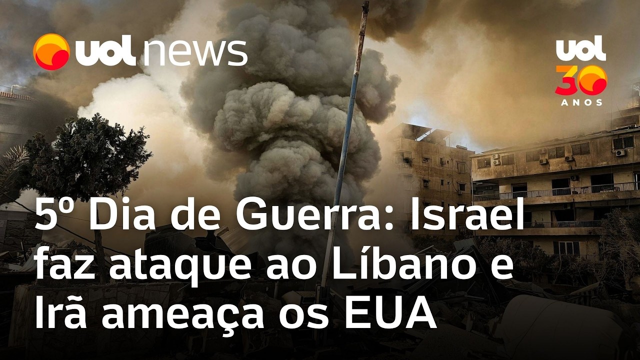 Israel ataca hotel no Líbano e derruba caça iraniano; Irã ameaça os EUA: o 5º dia da guerra
