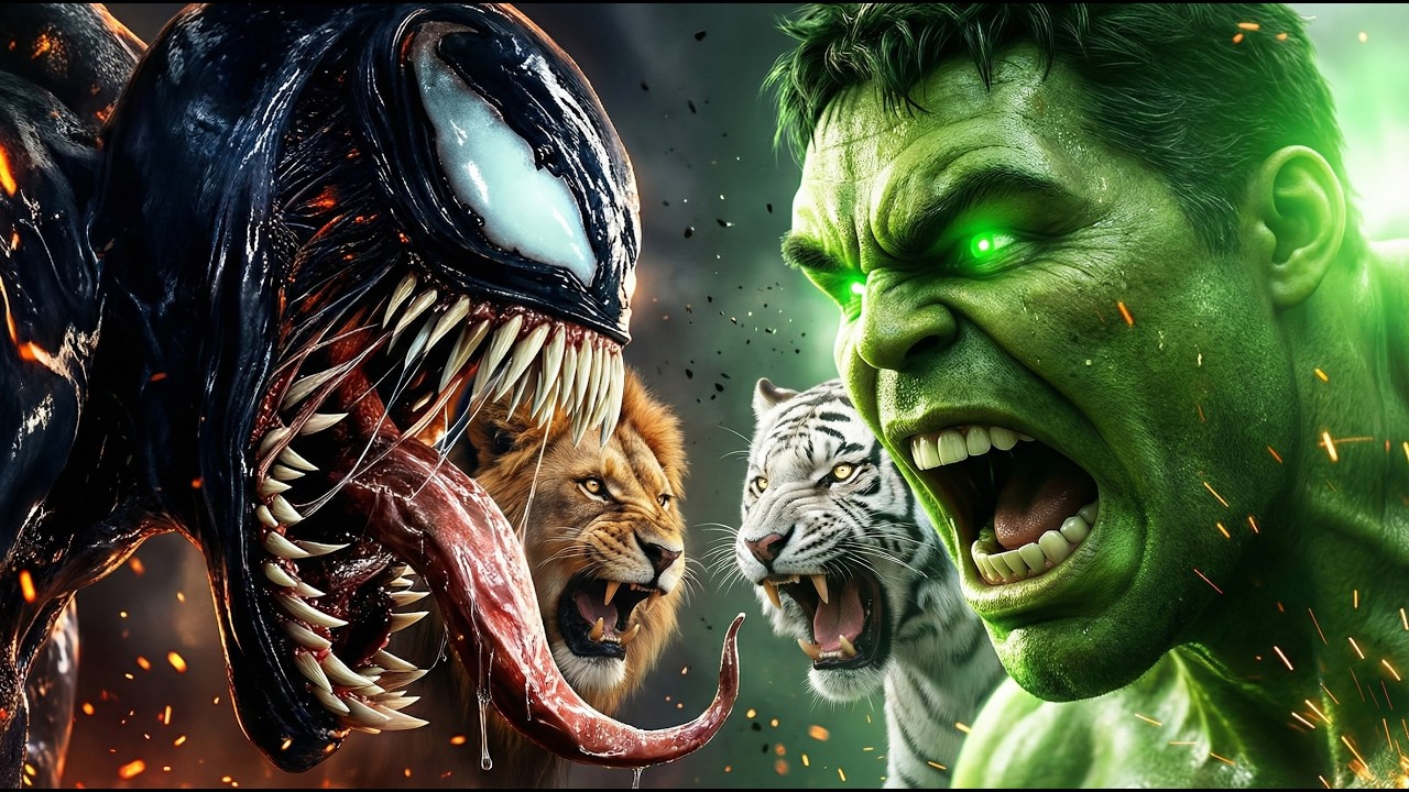 venom lion vs hulk tiger | epic fight | arena battle