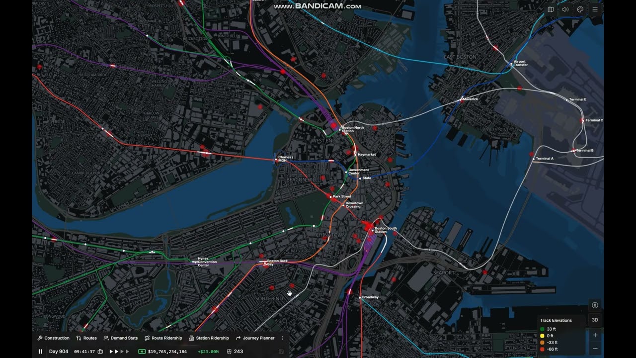 Subway Builder: AM Rush In Boston, MA