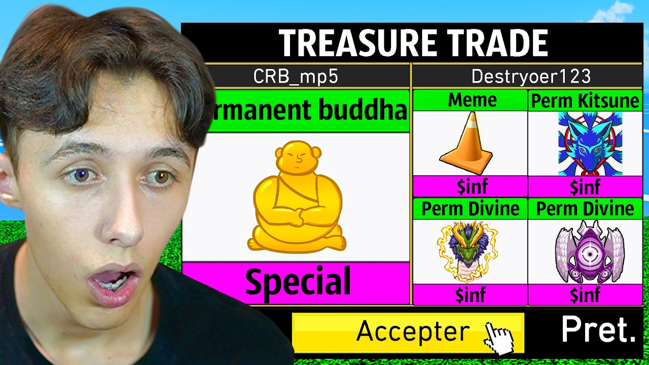 Je TRADE des BUDDHA PERMANENT pendant 24heures ! (blox fruits)