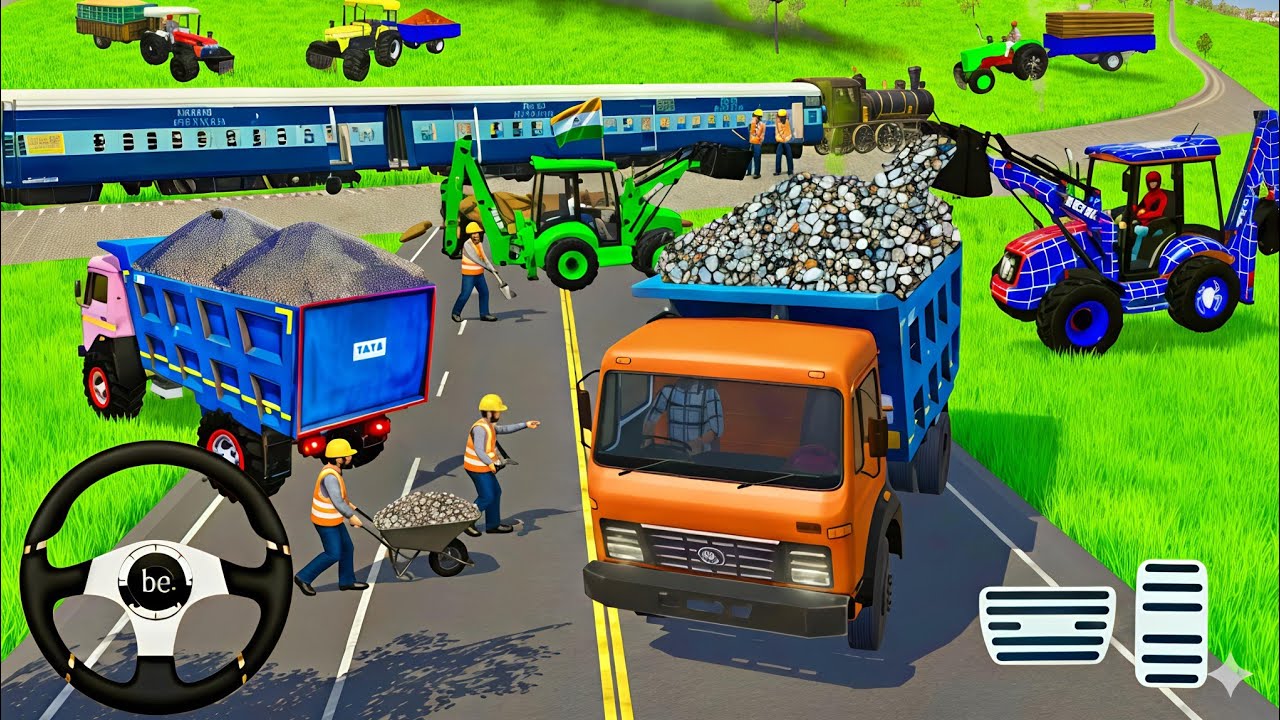 🔴Drive JCB and Uploading 🪨🏗Stone From Dumper🌋 Truck in Game #truck​ #jcb​ #tractor​ #dumper​ #games​
