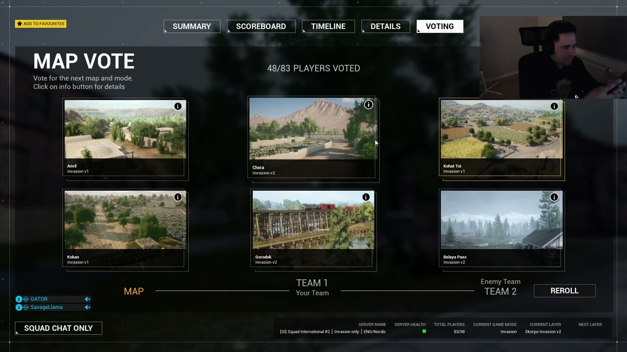 Average Squad Map Voting Experience - Goatchocinco