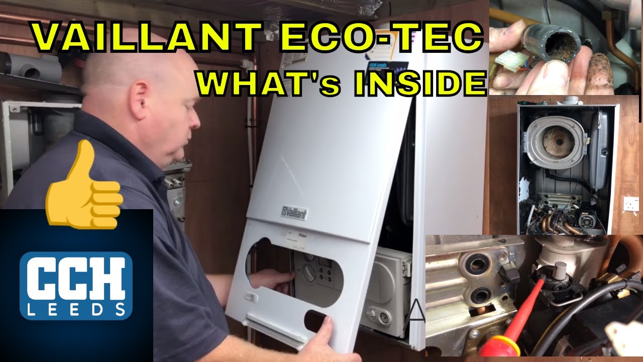 Газовый котел Vaillant EcoTec Plus в разобранном виде
