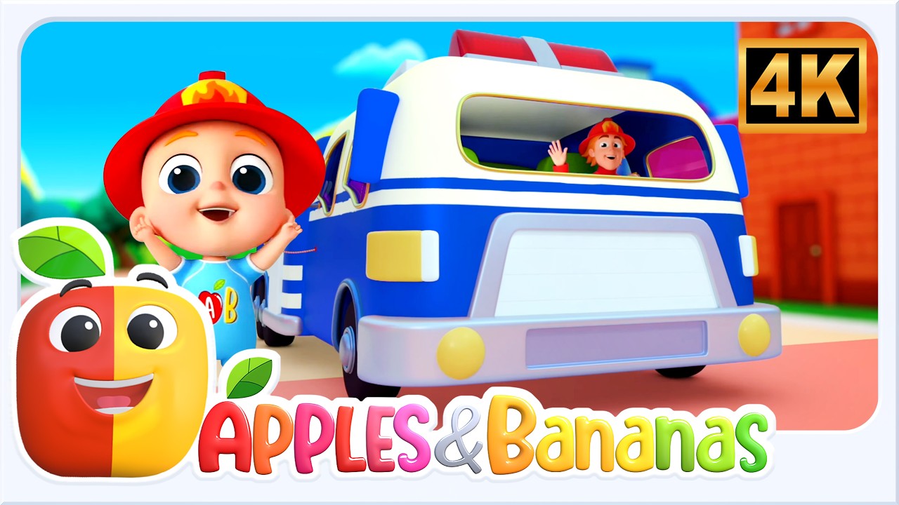 Wheels on the Firetruck Animated Vehicle Rhymes and Songs for kids