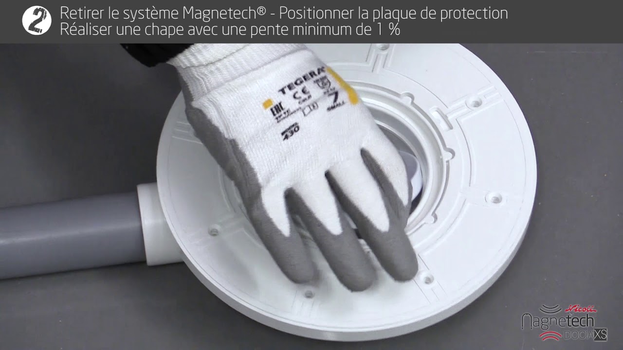 [Tuto chantier] Pose siphon Docia®-XS MAGNETECH® pour douche plain-pied