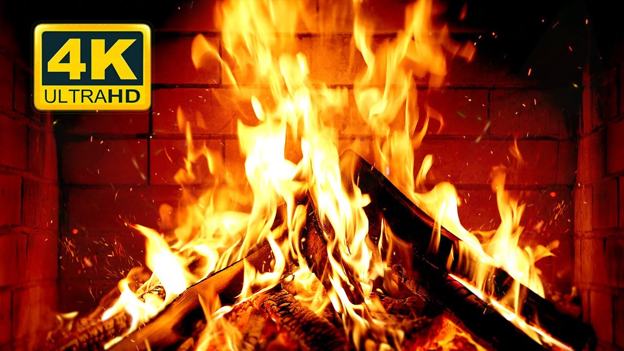 🔥 Cozy Fireplace 4K (12 HOURS). Fireplace with Crackling Fire Sounds. Crackling Fireplace 4K