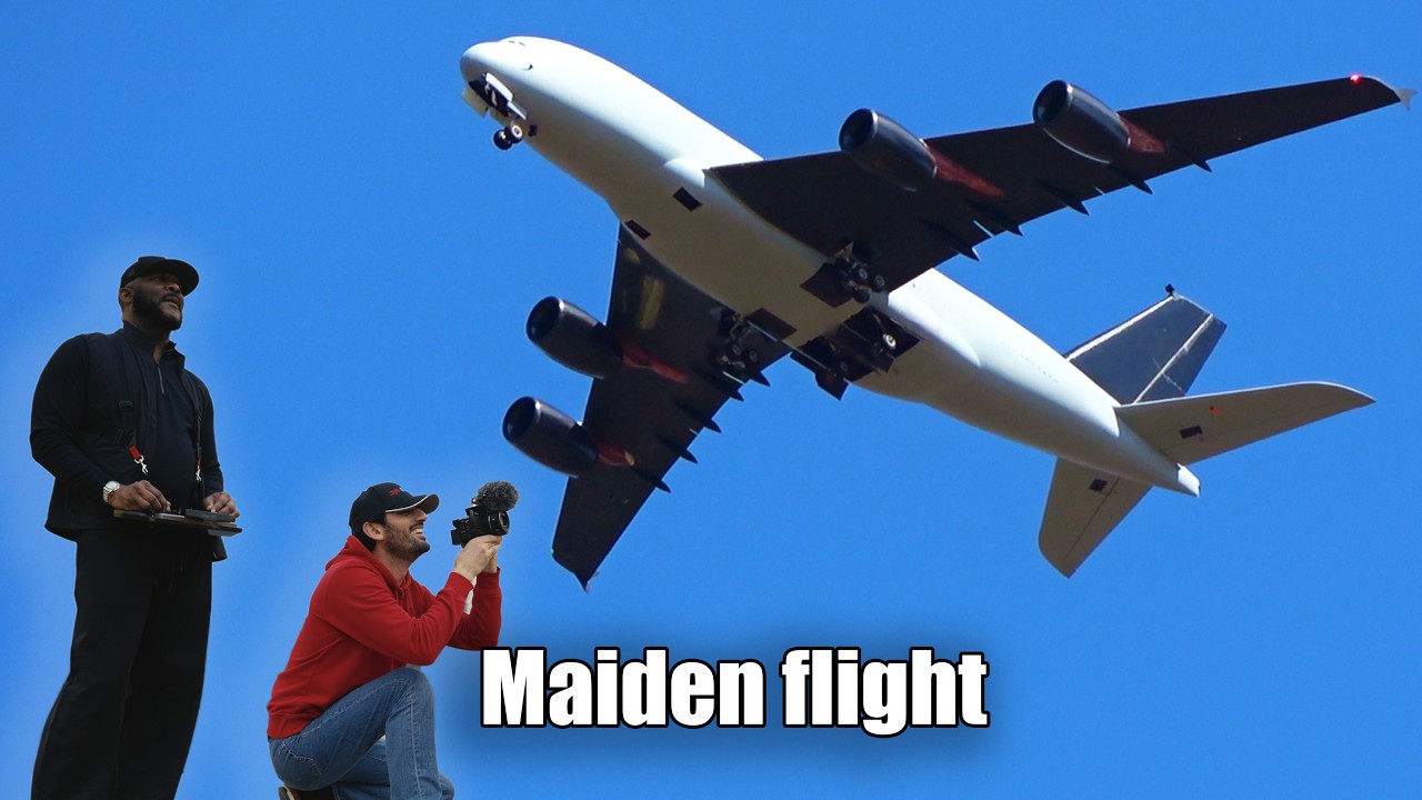 Flying the world's biggest RC Airbus A380 for the first time