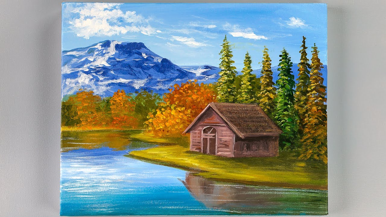Mountain Landscape Painting / Acrylic Painting Technique