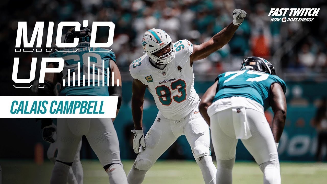 Calais Campbell Mic'd Up during Week 1 WIN over Jacksonville Jaguars | Miami Dolphins