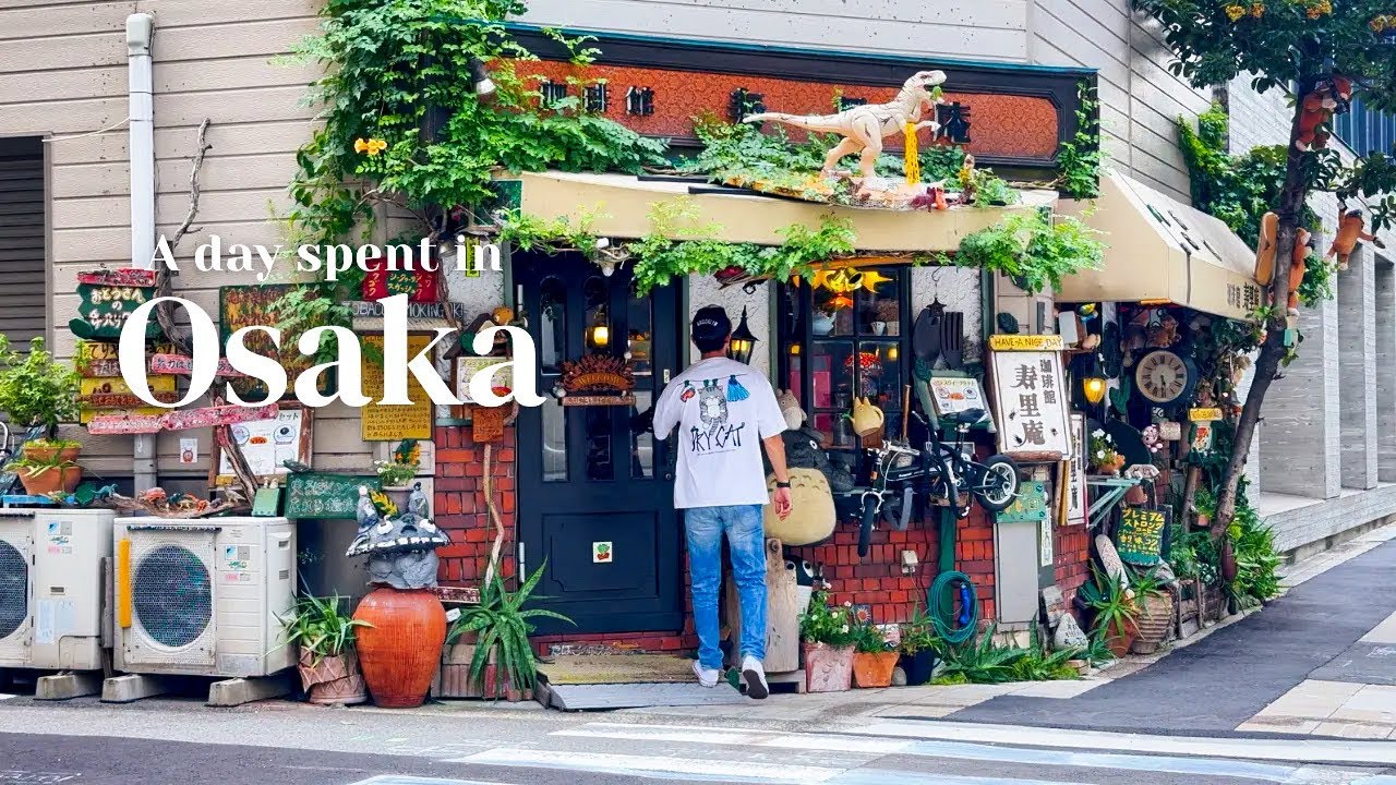 the cutest cafe in osaka🇯🇵🌿: visiting studio ghibli store & shopping at don quijote
