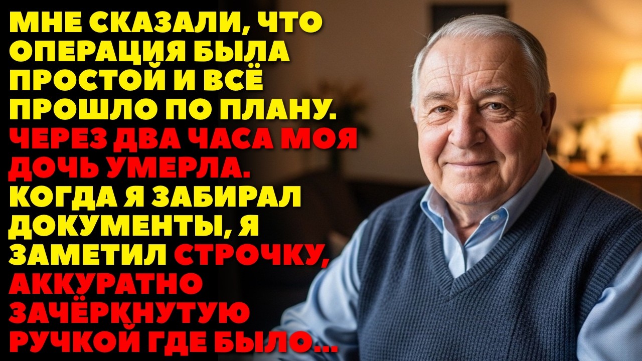 Дочь умерла после простой операции, а врач улыбался в глаза. Я увидел ту самую зачёркнутую строку...