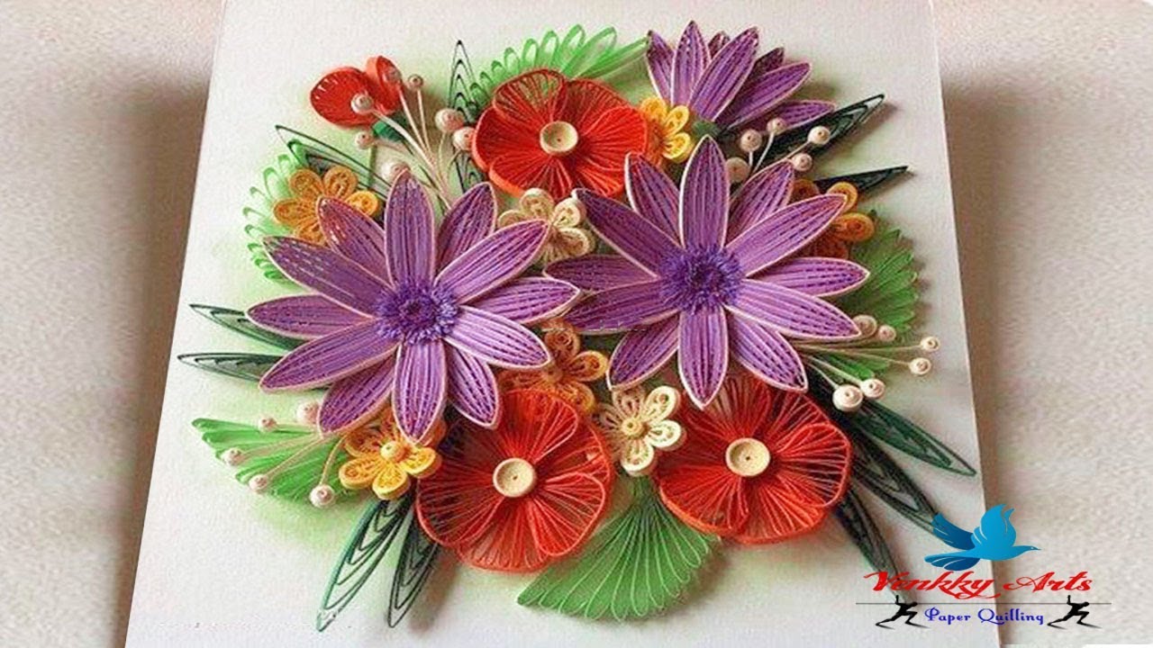 Paper Quilling | How To make Beautiful Flower Designs  | Paper Quilling Art