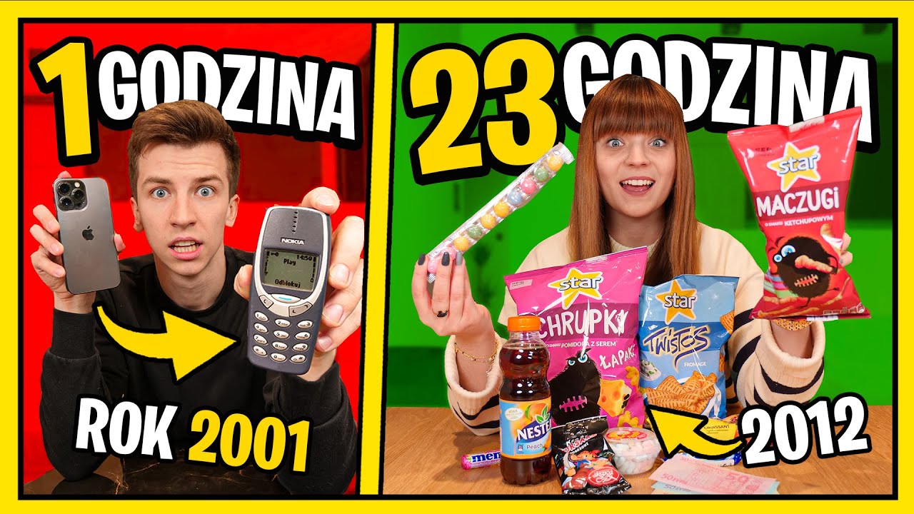 PRZEZ 24H UŻYWAMY i JEMY TYLKO RZECZY Z DZIECIŃSTWA! ◉_◉
