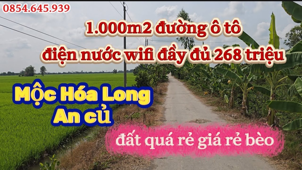 Số126/ đất đẹp rẻ mua sinh sống -định cư đầu tư  đường ô tô 268 triệu sỡ hữu ngay lh 0854645939